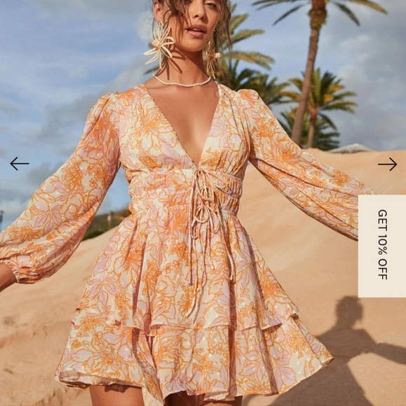 Sundae Muse Evelina Floral Ruffle Romantic Fairy Corset Feminine Blouson Sleeve - Picture 4 of 16